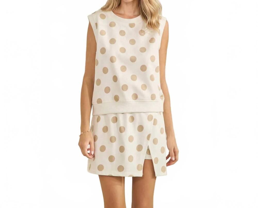 NEW VERVET BY FLYING MONKEY monroe polka dot set in white/ cream